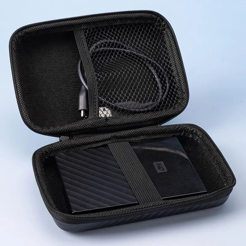 Portable EVA Zipper Pouch Cable Organizer for Chargers Power Banks & External Hard Drives - Single or 2-Pack
